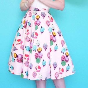 Tatyana umbrella print swing skirt.